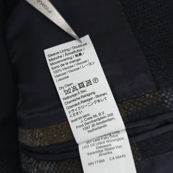 J CREW Ludlow Blazer Magee Donegal Irish Wool Tweed Slim Fit Check NWOT Size 36S - Picture 10 of 11